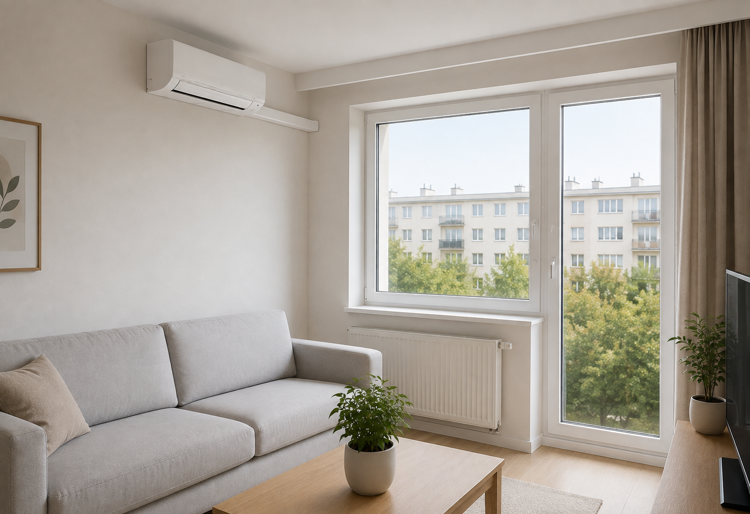 Instalacja klimagtyzacji ukryta w korytkach